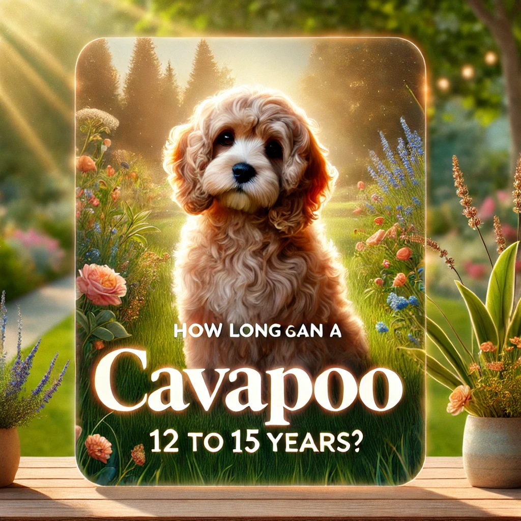DALL·E 2024 11 21 14.18.01 A Cavapoo dog sitting in a scenic outdoor environment such as a sunny park or garden with vibrant greenery and flowers. The image includes a soft g Cavapoo Live