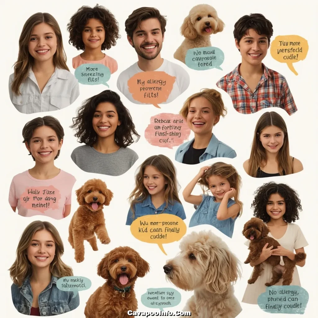 Lucid Realism A vibrant and playful collage of diverse individ 0 result Success Stories of Allergy-Tolerant Cavapoo Owners Stories